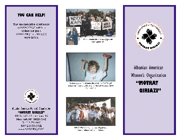 Albanian American Women's Organization brochure (outside)